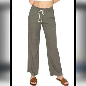 Cali1850 High Waist Relaxed Lounge Beach Pants -Grey Size XLarge Coastal